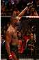 NEWARK, NJ - APRIL 27:   UFC Light Heavyweight Champion Jon "Bones" Jones reacts after defeating Chael Sonnen in their light heavyweight championship fight during the UFC 159 event at the Prudential Center on April 27, 2013 in Newark, New Jersey.  (Photo by Josh Hedges/Zuffa LLC/Zuffa LLC via Getty Images)