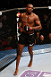 NEWARK, NJ - APRIL 27:   UFC Light Heavyweight Champion Jon "Bones" Jones reacts after defeating Chael Sonnen in their light heavyweight championship fight during the UFC 159 event at the Prudential Center on April 27, 2013 in Newark, New Jersey.  (Photo by Josh Hedges/Zuffa LLC/Zuffa LLC via Getty Images)
