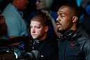 NEWARK, NJ - APRIL 27:   UFC Light Heavyweight Champion Jon "Bones" Jones enters the arena before his light heavyweight championship fight against Chael Sonnen during the UFC 159 event at the Prudential Center on April 27, 2013 in Newark, New Jersey.  (Photo by Josh Hedges/Zuffa LLC/Zuffa LLC via Getty Images)