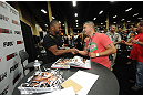 LAS VEGAS, NV - JULY 7:   Rashad Evans meets fans during the UFC Fan Expo at the Mandalay Bay Convention Center on July 7, 2012 in Las Vegas, Nevada.  (Photo by Al Powers/Zuffa LLC/Zuffa LLC via Getty Images)  *** Local Caption ***