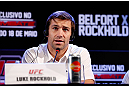 JARAGUA DO SUL, BRAZIL - MAY 16:   Luke Rockhold interacts with media during media day for the UFC on FX event on May 16, 2013 at the Sociedade Cultura Artistica in Jaragua do Sul, Santa Catarina, Brazil.  (Photo by Josh Hedges/Zuffa LLC/Zuffa LLC via Getty Images)