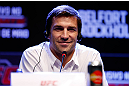 JARAGUA DO SUL, BRAZIL - MAY 16:   Luke Rockhold interacts with media during media day for the UFC on FX event on May 16, 2013 at the Sociedade Cultura Artistica in Jaragua do Sul, Santa Catarina, Brazil.  (Photo by Josh Hedges/Zuffa LLC/Zuffa LLC via Getty Images)