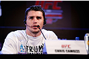 JARAGUA DO SUL, BRAZIL - MAY 16:   Chris Camozzi interacts with media during media day for the UFC on FX event on May 16, 2013 at the Sociedade Cultura Artistica in Jaragua do Sul, Santa Catarina, Brazil.  (Photo by Josh Hedges/Zuffa LLC/Zuffa LLC via Getty Images)