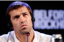 JARAGUA DO SUL, BRAZIL - MAY 16:   Luke Rockhold interacts with media during media day for the UFC on FX event on May 16, 2013 at the Sociedade Cultura Artistica in Jaragua do Sul, Santa Catarina, Brazil.  (Photo by Josh Hedges/Zuffa LLC/Zuffa LLC via Getty Images)