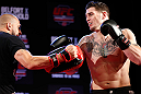 JARAGUA DO SUL, BRAZIL - MAY 16:   Chris Camozzi conducts a workout session during media day for the UFC on FX event on May 16, 2013 at the Sociedade Cultura Artistica in Jaragua do Sul, Santa Catarina, Brazil.  (Photo by Josh Hedges/Zuffa LLC/Zuffa LLC via Getty Images)