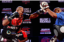 JARAGUA DO SUL, BRAZIL - MAY 16:   Ronaldo "Jacare" Souza conducts a workout session during media day for the UFC on FX event on May 16, 2013 at the Sociedade Cultura Artistica in Jaragua do Sul, Santa Catarina, Brazil.  (Photo by Josh Hedges/Zuffa LLC/Zuffa LLC via Getty Images)