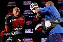 JARAGUA DO SUL, BRAZIL - MAY 16:   Ronaldo "Jacare" Souza conducts a workout session during media day for the UFC on FX event on May 16, 2013 at the Sociedade Cultura Artistica in Jaragua do Sul, Santa Catarina, Brazil.  (Photo by Josh Hedges/Zuffa LLC/Zuffa LLC via Getty Images)