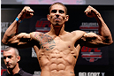 JARAGUA DO SUL, BRAZIL - MAY 17: Lucas Martins weighs in during the UFC on FX weigh-in on May 17, 2013 at the Arena Jaragua in Jaragua do Sul, Santa Catarina, Brazil. (Photo by Josh Hedges/Zuffa LLC/Zuffa LLC via Getty Images)
