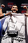 JARAGUA DO SUL, BRAZIL - MAY 17: John Lineker weighs in during the UFC on FX weigh-in on May 17, 2013 at the Arena Jaragua in Jaragua do Sul, Santa Catarina, Brazil. (Photo by Josh Hedges/Zuffa LLC/Zuffa LLC via Getty Images)