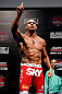 JARAGUA DO SUL, BRAZIL - MAY 17: Vitor Belfort postures to the crowd after making weight during the UFC on FX weigh-in on May 17, 2013 at the Arena Jaragua in Jaragua do Sul, Santa Catarina, Brazil. (Photo by Josh Hedges/Zuffa LLC/Zuffa LLC via Getty Images)
