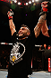 JARAGUA DO SUL, BRAZIL - MAY 18:   John Lineker reacts after knocking out Azamat Gashimov in their flyweight bout during the UFC on FX event on May 18, 2013 at Arena Jaragua in Jaragua do Sul, Santa Catarina, Brazil.  (Photo by Josh Hedges/Zuffa LLC/Zuffa LLC via Getty Images)