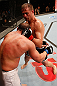 JARAGUA DO SUL, BRAZIL - MAY 18: (R-L) Fabio Maldonado punches Roger Hollett in their light heavyweight bout during the UFC on FX event on May 18, 2013 at Arena Jaragua in Jaragua do Sul, Santa Catarina, Brazil. (Photo by Josh Hedges/Zuffa LLC/Zuffa LLC via Getty Images)