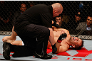 JARAGUA DO SUL, BRAZIL - MAY 18: Fabio Maldonado reacts after absorbing a low blow against Roger Hollett in their light heavyweight bout during the UFC on FX event on May 18, 2013 at Arena Jaragua in Jaragua do Sul, Santa Catarina, Brazil. (Photo by Josh Hedges/Zuffa LLC/Zuffa LLC via Getty Images)
