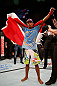 JARAGUA DO SUL, BRAZIL - MAY 18: Yuri Alcantara reacts after knocking out Iliarde Santos in their bantamweight bout during the UFC on FX event on May 18, 2013 at Arena Jaragua in Jaragua do Sul, Santa Catarina, Brazil. (Photo by Josh Hedges/Zuffa LLC/Zuffa LLC via Getty Images)