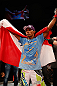 JARAGUA DO SUL, BRAZIL - MAY 18: Yuri Alcantara reacts after knocking out Iliarde Santos in their bantamweight bout during the UFC on FX event on May 18, 2013 at Arena Jaragua in Jaragua do Sul, Santa Catarina, Brazil. (Photo by Josh Hedges/Zuffa LLC/Zuffa LLC via Getty Images)