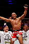 JARAGUA DO SUL, BRAZIL - MAY 18:   Francisco Trinaldo reacts after submitting Mike Rio in their lightweight bout during the UFC on FX event on May 18, 2013 at Arena Jaragua in Jaragua do Sul, Santa Catarina, Brazil.  (Photo by Josh Hedges/Zuffa LLC/Zuffa LLC via Getty Images)