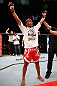 JARAGUA DO SUL, BRAZIL - MAY 18:   Francisco Trinaldo reacts after submitting Mike Rio in their lightweight bout during the UFC on FX event on May 18, 2013 at Arena Jaragua in Jaragua do Sul, Santa Catarina, Brazil.  (Photo by Josh Hedges/Zuffa LLC/Zuffa LLC via Getty Images)