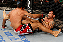 JARAGUA DO SUL, BRAZIL - MAY 18: (R-L) Joao Zeferino attempts a heel hook submission against Rafael Natal in their middleweight bout during the UFC on FX event on May 18, 2013 at Arena Jaragua in Jaragua do Sul, Santa Catarina, Brazil. (Photo by Josh Hedges/Zuffa LLC/Zuffa LLC via Getty Images)