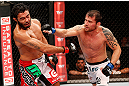 JARAGUA DO SUL, BRAZIL - MAY 18: (R-L) Joao Zeferino punches Rafael Natal in their middleweight bout during the UFC on FX event on May 18, 2013 at Arena Jaragua in Jaragua do Sul, Santa Catarina, Brazil. (Photo by Josh Hedges/Zuffa LLC/Zuffa LLC via Getty Images)
