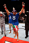 JARAGUA DO SUL, BRAZIL - MAY 18: Rafael Natal reacts after defeating Joao Zeferino in their middleweight bout during the UFC on FX event on May 18, 2013 at Arena Jaragua in Jaragua do Sul, Santa Catarina, Brazil. (Photo by Josh Hedges/Zuffa LLC/Zuffa LLC via Getty Images)
