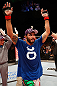 JARAGUA DO SUL, BRAZIL - MAY 18: Rafael Natal reacts after defeating Joao Zeferino in their middleweight bout during the UFC on FX event on May 18, 2013 at Arena Jaragua in Jaragua do Sul, Santa Catarina, Brazil. (Photo by Josh Hedges/Zuffa LLC/Zuffa LLC via Getty Images)