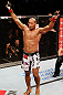 JARAGUA DO SUL, BRAZIL - MAY 18:   Ronaldo "Jacare" Souza reacts after defeating Chris Camozzi in their middleweight bout during the UFC on FX event on May 18, 2013 at Arena Jaragua in Jaragua do Sul, Santa Catarina, Brazil.  (Photo by Josh Hedges/Zuffa LLC/Zuffa LLC via Getty Images)