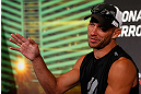 LAS VEGAS, NV - MAY 23:   Donald "Cowboy" Cerrone interacts with media during the UFC 160 Ultimate Media Day at the MGM Grand Hotel/Casino on May 23, 2013 in Las Vegas, Nevada.  (Photo by Josh Hedges/Zuffa LLC/Zuffa LLC via Getty Images)