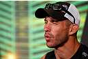 LAS VEGAS, NV - MAY 23:   Donald "Cowboy" Cerrone interacts with media during the UFC 160 Ultimate Media Day at the MGM Grand Hotel/Casino on May 23, 2013 in Las Vegas, Nevada.  (Photo by Josh Hedges/Zuffa LLC/Zuffa LLC via Getty Images)