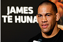 LAS VEGAS, NV - MAY 23:   James Te-Huna interacts with media during the UFC 160 Ultimate Media Day at the MGM Grand Hotel/Casino on May 23, 2013 in Las Vegas, Nevada.  (Photo by Josh Hedges/Zuffa LLC/Zuffa LLC via Getty Images)