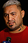 LAS VEGAS, NV - MAY 23:   Mark Hunt interacts with media during the UFC 160 Ultimate Media Day at the MGM Grand Hotel/Casino on May 23, 2013 in Las Vegas, Nevada.  (Photo by Josh Hedges/Zuffa LLC/Zuffa LLC via Getty Images)