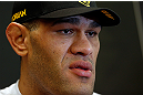 LAS VEGAS, NV - MAY 23:   Antonio "Bigfoot" Silva interacts with media during the UFC 160 Ultimate Media Day at the MGM Grand Hotel/Casino on May 23, 2013 in Las Vegas, Nevada.  (Photo by Josh Hedges/Zuffa LLC/Zuffa LLC via Getty Images)