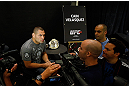 LAS VEGAS, NV - MAY 23:   UFC Heavyweight Champion Cain Velasquez interacts with media during the UFC 160 Ultimate Media Day at the MGM Grand Hotel/Casino on May 23, 2013 in Las Vegas, Nevada.  (Photo by Josh Hedges/Zuffa LLC/Zuffa LLC via Getty Images)