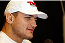 LAS VEGAS, NV - MAY 23:   Junior "Cigano" dos Santos interacts with media during the UFC 160 Ultimate Media Day at the MGM Grand Hotel/Casino on May 23, 2013 in Las Vegas, Nevada.  (Photo by Josh Hedges/Zuffa LLC/Zuffa LLC via Getty Images)