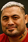 LAS VEGAS, NV - MAY 23:   Mark Hunt interacts with media during the UFC 160 Ultimate Media Day at the MGM Grand Hotel/Casino on May 23, 2013 in Las Vegas, Nevada.  (Photo by Josh Hedges/Zuffa LLC/Zuffa LLC via Getty Images)