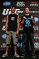LAS VEGAS, NV - MAY 23:   (L-R) Opponents Donald "Cowboy" Cerrone and Karl "K.J." Noons pose for photos during the UFC 160 Ultimate Media Day at the MGM Grand Hotel/Casino on May 23, 2013 in Las Vegas, Nevada.  (Photo by Josh Hedges/Zuffa LLC/Zuffa LLC via Getty Images)