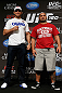 LAS VEGAS, NV - MAY 23:   (L-R) Opponents Junior "Cigano" dos Santos and Mark Hunt pose for photos during the UFC 160 Ultimate Media Day at the MGM Grand Hotel/Casino on May 23, 2013 in Las Vegas, Nevada.  (Photo by Josh Hedges/Zuffa LLC/Zuffa LLC via Getty Images)