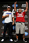 LAS VEGAS, NV - MAY 23:   (L-R) Opponents Junior "Cigano" dos Santos and Mark Hunt pose for photos during the UFC 160 Ultimate Media Day at the MGM Grand Hotel/Casino on May 23, 2013 in Las Vegas, Nevada.  (Photo by Josh Hedges/Zuffa LLC/Zuffa LLC via Getty Images)