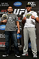 LAS VEGAS, NV - MAY 23:   (L-R) Opponents Cain Velasquez and Antonio "Bigfoot" Silva pose for photos during the UFC 160 Ultimate Media Day at the MGM Grand Hotel/Casino on May 23, 2013 in Las Vegas, Nevada.  (Photo by Josh Hedges/Zuffa LLC/Zuffa LLC via Getty Images)