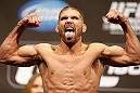 LAS VEGAS, NV - MAY 24:   Jeremy Stephens weighs in during the UFC 160 weigh-in at the MGM Grand Garden Arena on May 24, 2013 in Las Vegas, Nevada.  (Photo by Josh Hedges/Zuffa LLC/Zuffa LLC via Getty Images)