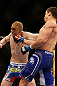 LAS VEGAS, NV - MAY 25:   (R-L) Robert Whittaker punches Colton Smith in their welterweight bout during UFC 160 at the MGM Grand Garden Arena on May 25, 2013 in Las Vegas, Nevada.  (Photo by Josh Hedges/Zuffa LLC/Zuffa LLC via Getty Images)  *** Local Caption *** Colton Smith; Robert Whittaker