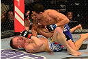 LAS VEGAS, NV - MAY 25:   Robert Whittaker (top) punches Colton Smith in their welterweight bout during UFC 160 at the MGM Grand Garden Arena on May 25, 2013 in Las Vegas, Nevada.  (Photo by Donald Miralle/Zuffa LLC/Zuffa LLC via Getty Images)  *** Local Caption *** Colton Smith; Robert Whittaker