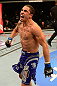LAS VEGAS, NV - MAY 25:   Robert Whittaker reacts to his knockout victory over Colton Smith in their welterweight bout during UFC 160 at the MGM Grand Garden Arena on May 25, 2013 in Las Vegas, Nevada.  (Photo by Donald Miralle/Zuffa LLC/Zuffa LLC via Getty Images)  *** Local Caption *** Colton Smith; Robert Whittaker
