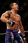 LAS VEGAS, NV - MAY 25:   Robert Whittaker reacts to his victory over Colton Smith in their welterweight bout during UFC 160 at the MGM Grand Garden Arena on May 25, 2013 in Las Vegas, Nevada.  (Photo by Josh Hedges/Zuffa LLC/Zuffa LLC via Getty Images)  *** Local Caption *** Colton Smith; Robert Whittaker