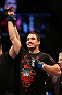 LAS VEGAS, NV - MAY 25:   Robert Whittaker reacts to his victory over Colton Smith in their welterweight bout during UFC 160 at the MGM Grand Garden Arena on May 25, 2013 in Las Vegas, Nevada.  (Photo by Josh Hedges/Zuffa LLC/Zuffa LLC via Getty Images)  *** Local Caption *** Colton Smith; Robert Whittaker