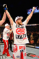 LAS VEGAS, NV - MAY 25:   T.J. Grant reacts to his victory over Gray Maynard in their lightweight bout during UFC 160 at the MGM Grand Garden Arena on May 25, 2013 in Las Vegas, Nevada.  (Photo by Donald Miralle/Zuffa LLC/Zuffa LLC via Getty Images)  *** Local Caption *** Gray Maynard; T.J. Grant