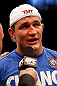 LAS VEGAS, NV - MAY 25:   Junior dos Santos is interviewed during UFC 160 at the MGM Grand Garden Arena on May 25, 2013 in Las Vegas, Nevada.  (Photo by Josh Hedges/Zuffa LLC/Zuffa LLC via Getty Images)  *** Local Caption *** Junior dos Santos; Mark Hunt
