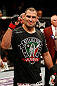 LAS VEGAS, NV - MAY 25:   Cain Velasquez awaits the decision in his heavyweight championship bout during UFC 160 at the MGM Grand Garden Arena on May 25, 2013 in Las Vegas, Nevada.  (Photo by Josh Hedges/Zuffa LLC/Zuffa LLC via Getty Images)  *** Local Caption *** Cain Velasquez; Antonio Silva