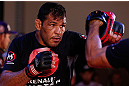 FORTALEZA, BRAZIL - JUNE 06:  Antonio Rodrigo "Minotauro" Nogueira holds an open training session for media at Centro de Eventos do Ceara on June 6, 2013 in Fortaleza, Ceara, Brazil.  (Photo by Josh Hedges/Zuffa LLC/Zuffa LLC via Getty Images)