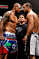 FORTALEZA, BRAZIL - JUNE 07:  (L-R) Opponents Thiago Silva and Rafael "Feijao" Cavalcante face off during the UFC weigh-in at Paulo Sarasate Arena on June 7, 2013 in Fortaleza, Ceara, Brazil.  (Photo by Josh Hedges/Zuffa LLC/Zuffa LLC via Getty Images)