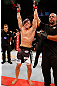 FORTALEZA, BRAZIL - JUNE 08:  Caio Magalhaes reacts after his victory over Karlos Vemola in their middleweight fight during the UFC on FUEL TV event at Paulo Sarasate Arena on June 8, 2013 in Fortaleza, Ceara, Brazil.  (Photo by Josh Hedges/Zuffa LLC/Zuffa LLC via Getty Images)